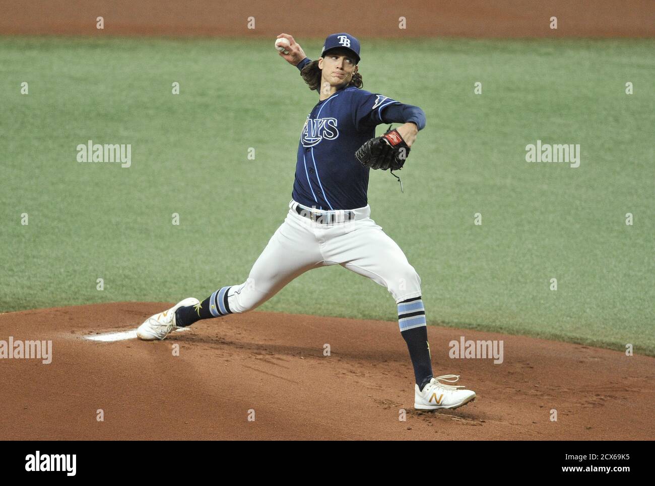 St Petersburg United States 30th Sep 2020 Tampa Bay Rays Starter Tyler Glasnow Pitches Against The