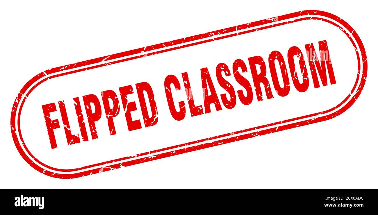 Fliped Rounded flipped classroom stamp. rounded grunge sign on white background Stock ...
