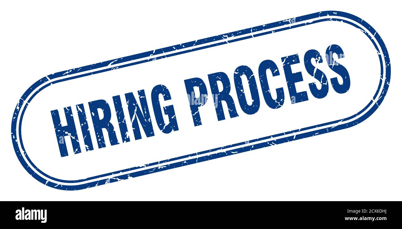 hiring process stamp. rounded grunge sign on white background Stock