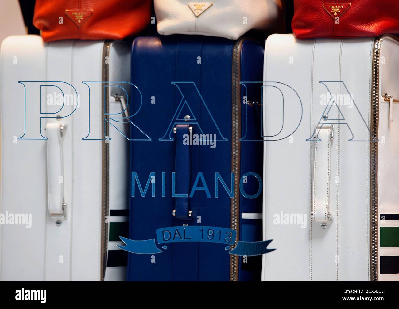 Prada luggages are displayed at its store in Hong Kong June 24, 2011, the  day Prada SpA debuts at the Hong Kong Stock Exchange. Italian fashion house Prada  SpA makes its debut