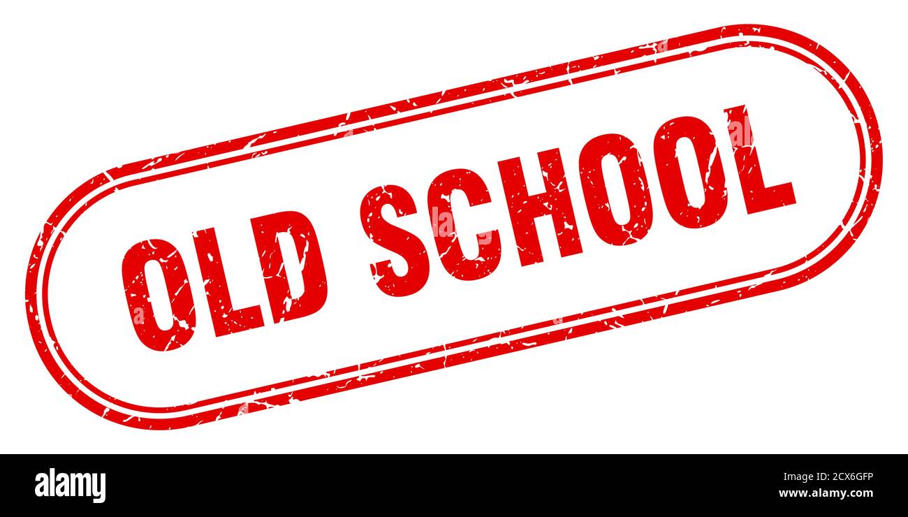 old school stamp. rounded grunge sign on white background Stock Vector ...