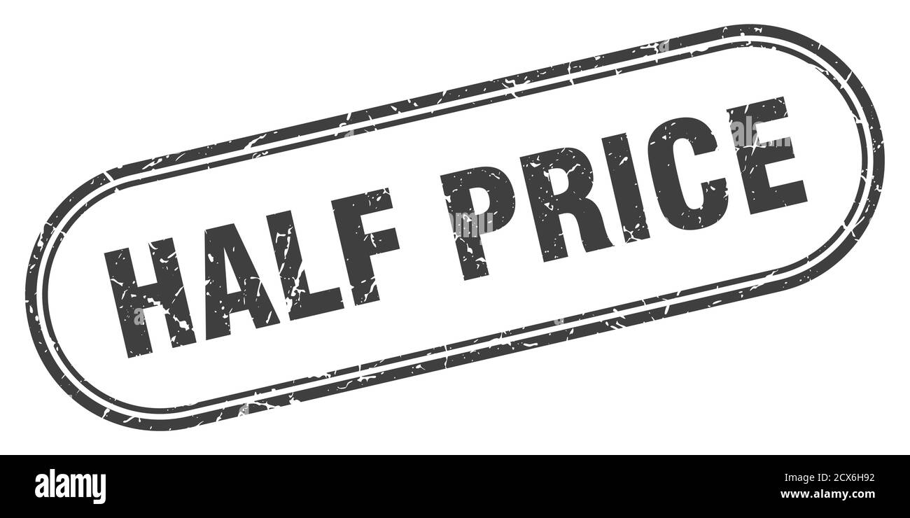 half price stamp. rounded grunge sign on white background Stock Vector