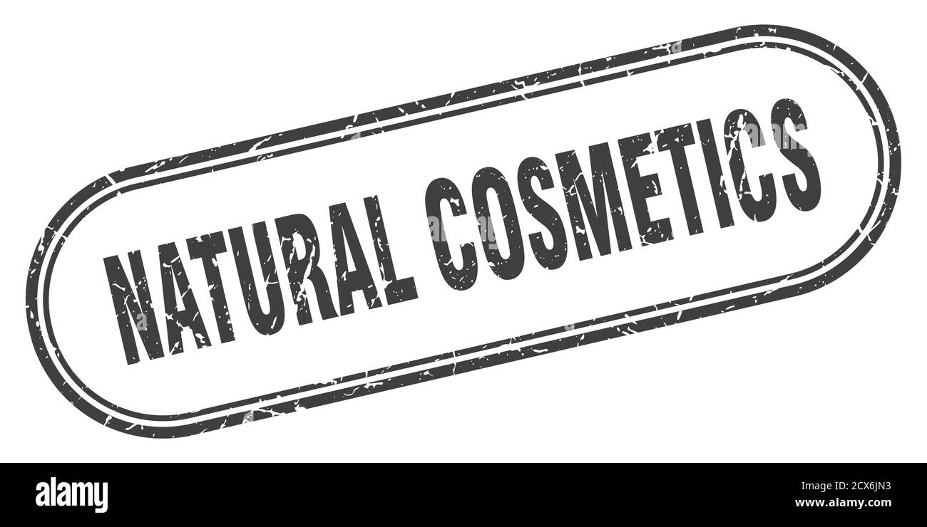 natural cosmetics stamp. rounded grunge sign on white background Stock ...