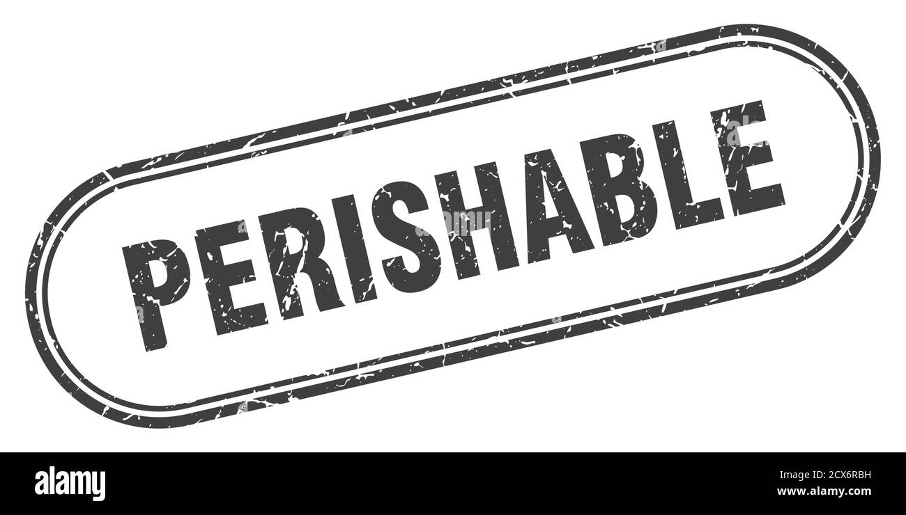 perishable stamp. rounded grunge sign on white background Stock Vector