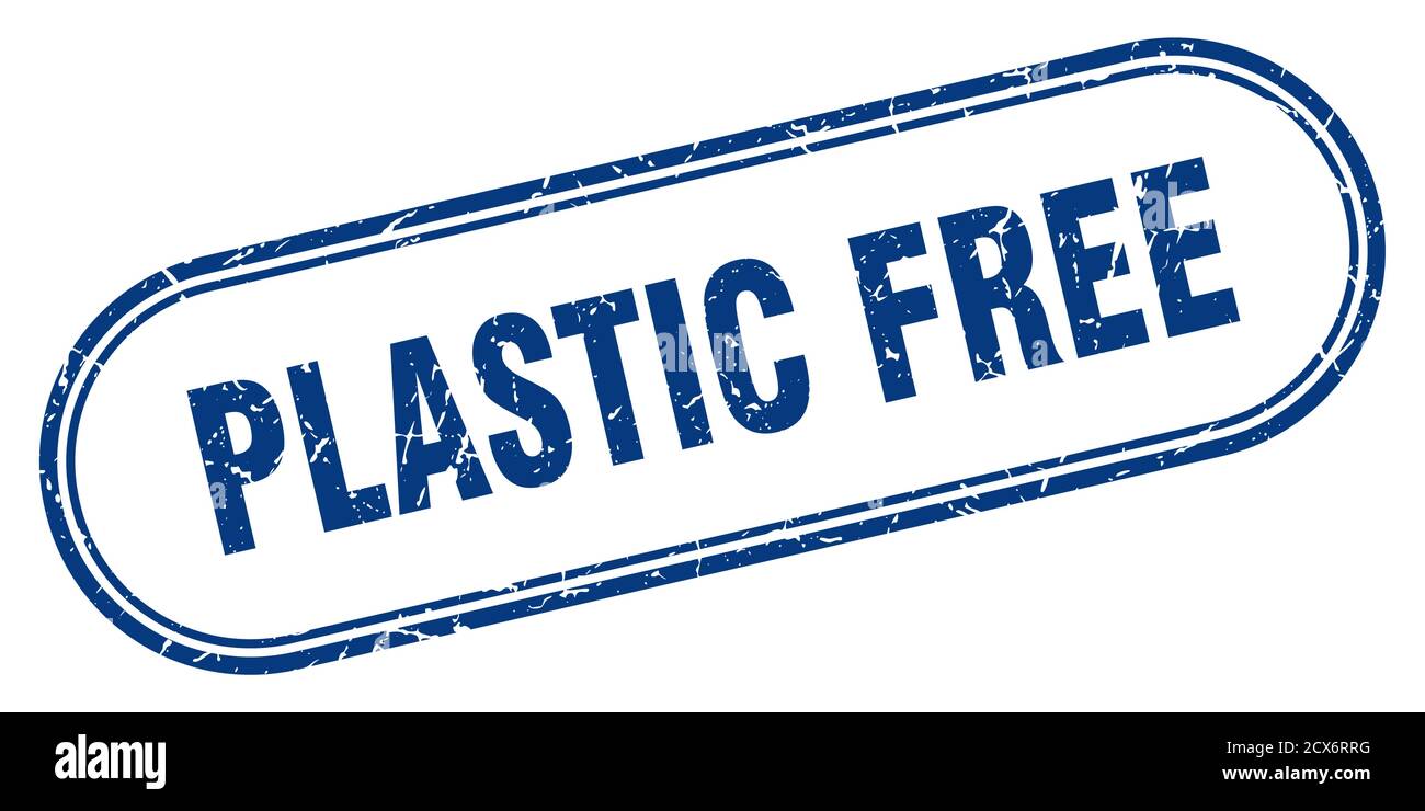 plastic free stamp. rounded grunge sign on white background Stock ...