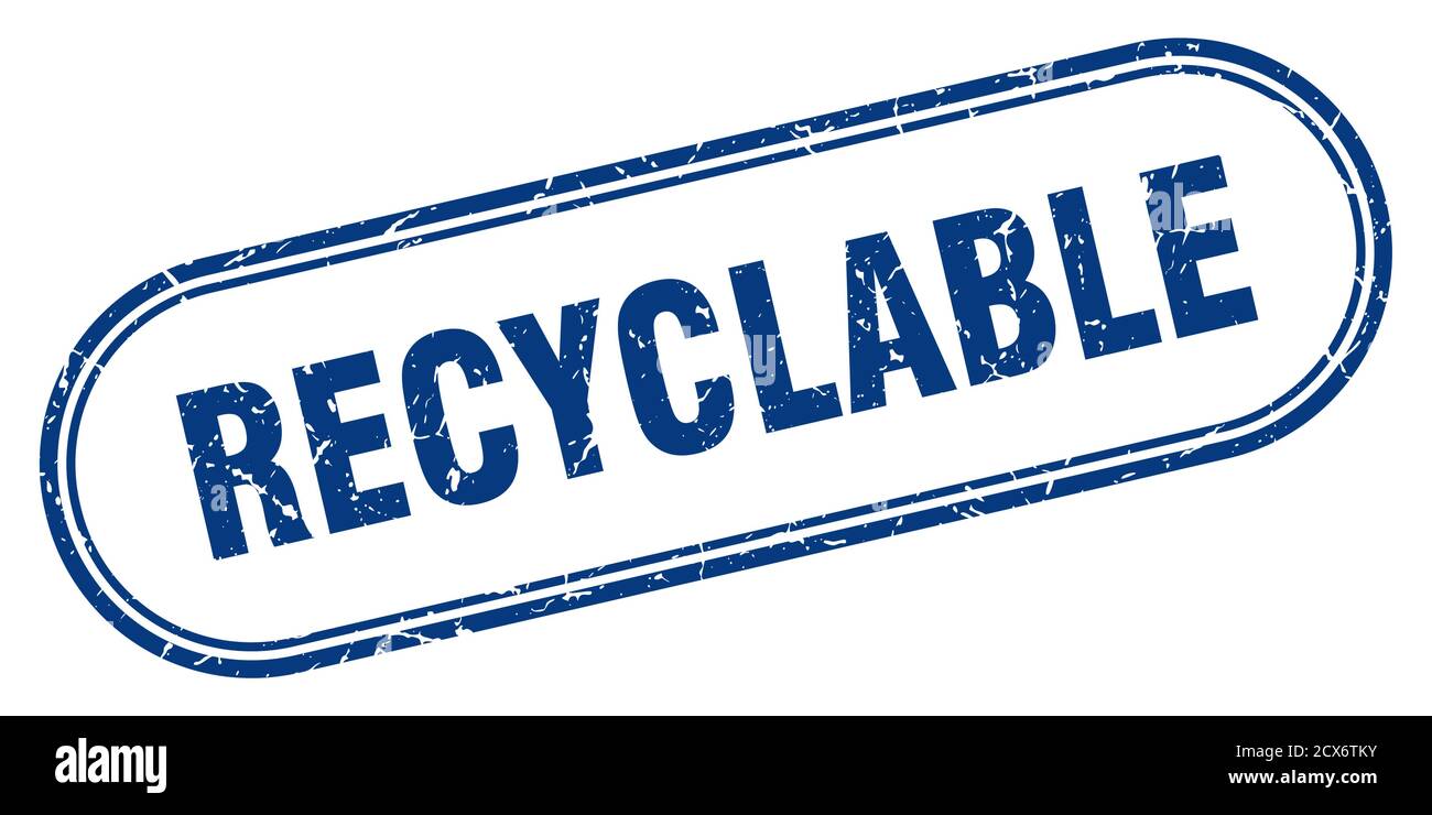 recyclable stamp. rounded grunge sign on white background Stock Vector ...