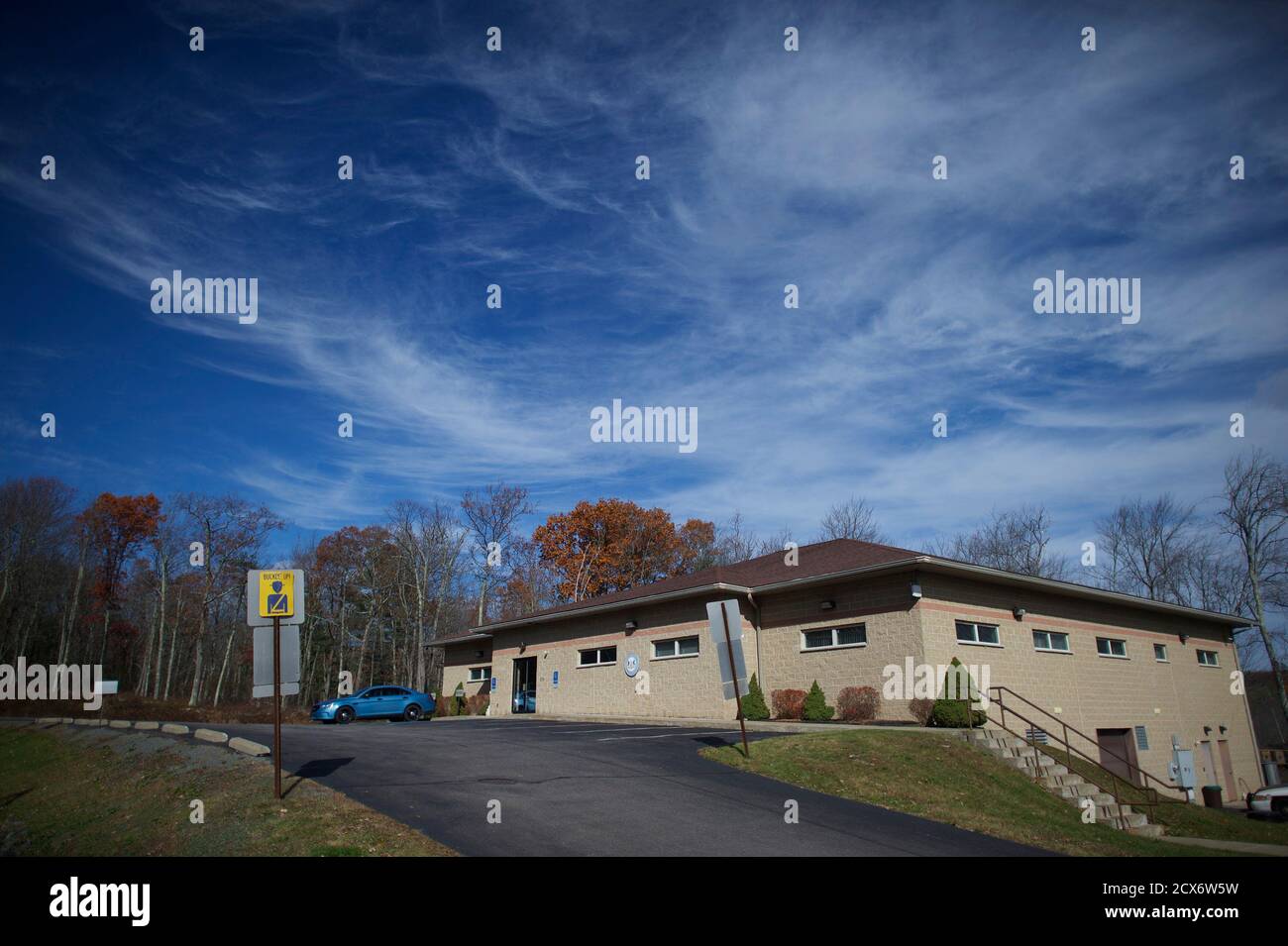 A general view of the Pennsylvania State Police Blooming Grove Barracks, where Eric Frein is