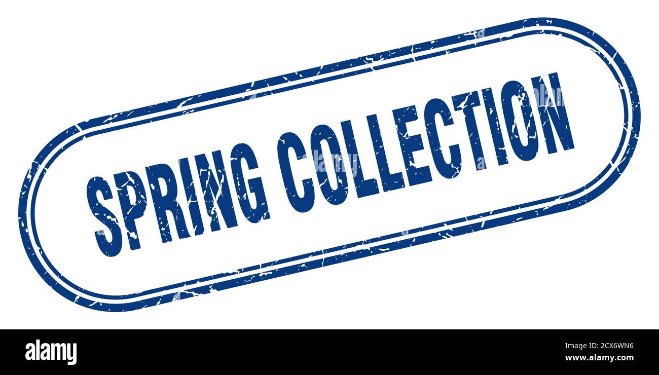 spring collection stamp. rounded grunge sign on white background Stock ...
