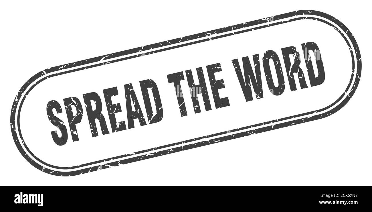 spread the word stamp. rounded grunge sign on white background Stock
