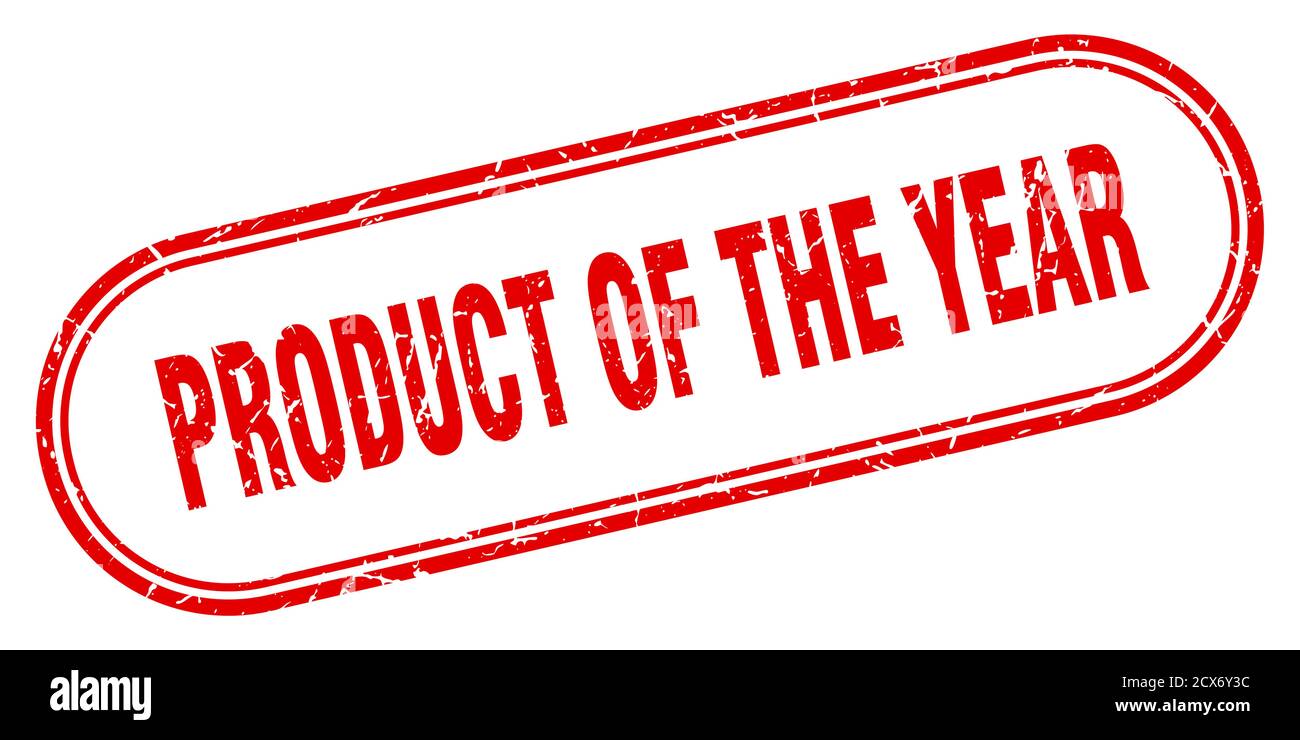 product of the year stamp. rounded grunge sign on white background ...