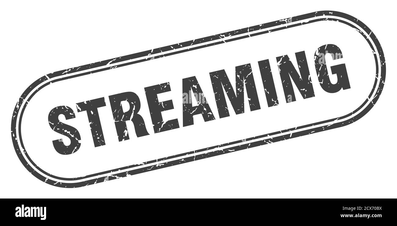 streaming stamp. rounded grunge sign on white background Stock Vector ...