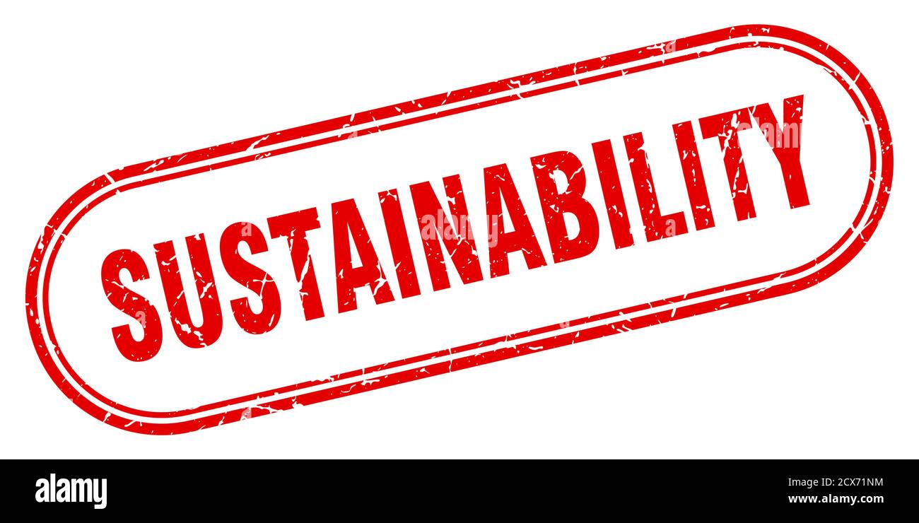 sustainability stamp. rounded grunge sign on white background Stock ...