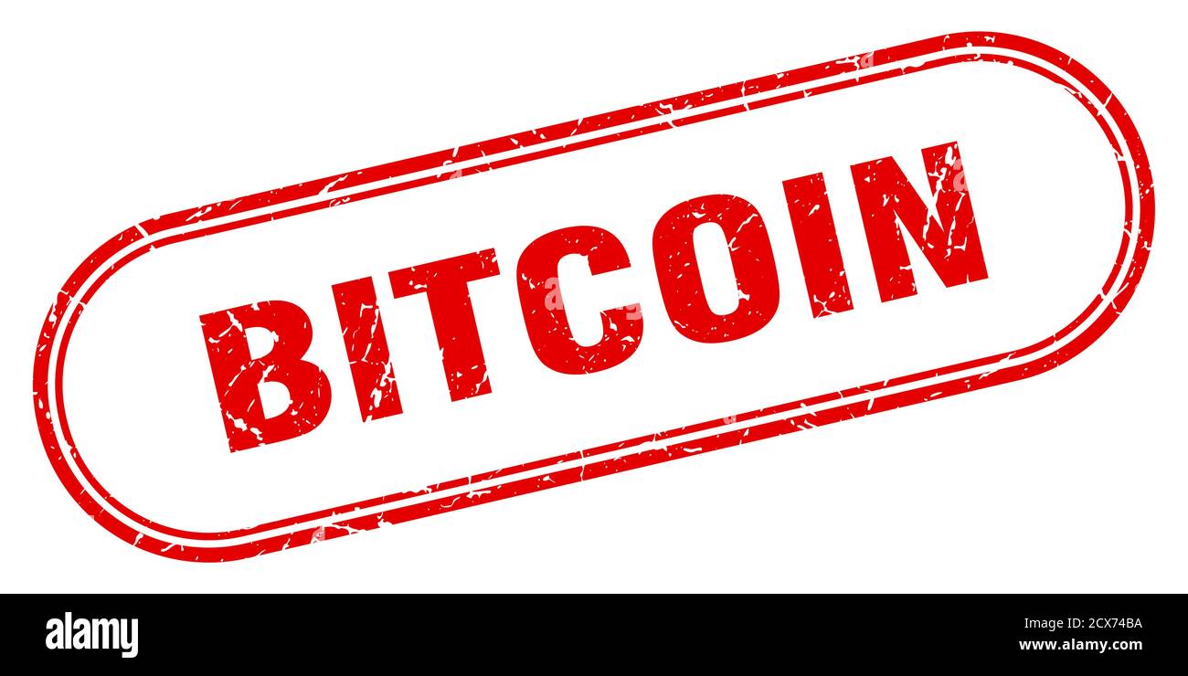 bitcoin stamp. rounded grunge sign on white background Stock Vector ...