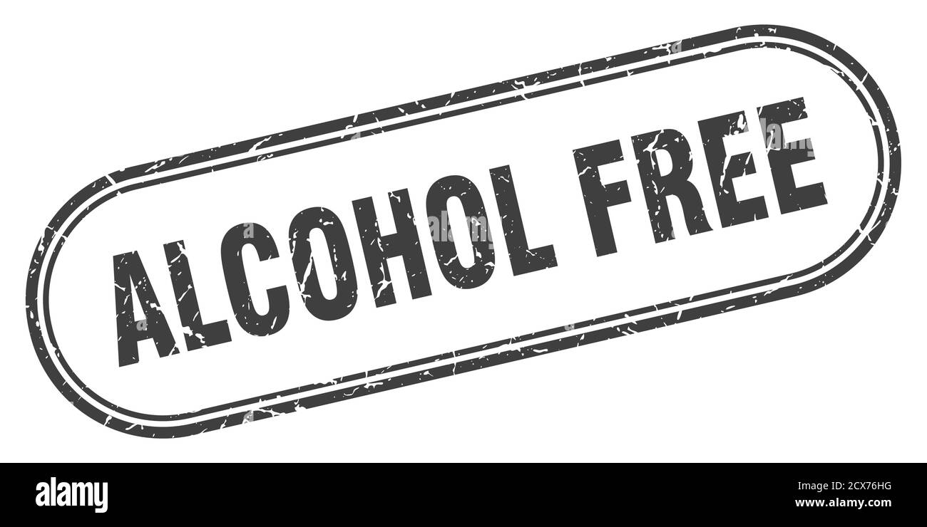 alcohol free stamp. rounded grunge sign on white background Stock