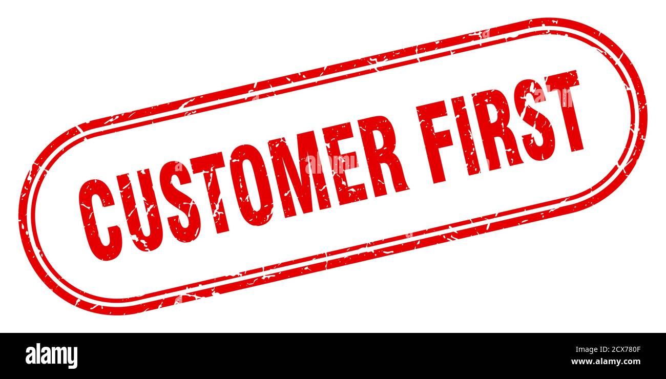 customer first stamp. rounded grunge sign on white background Stock ...