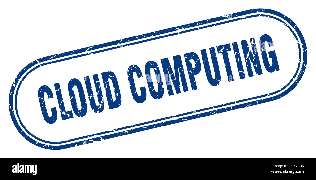 cloud computing stamp. rounded grunge sign on white background Stock ...