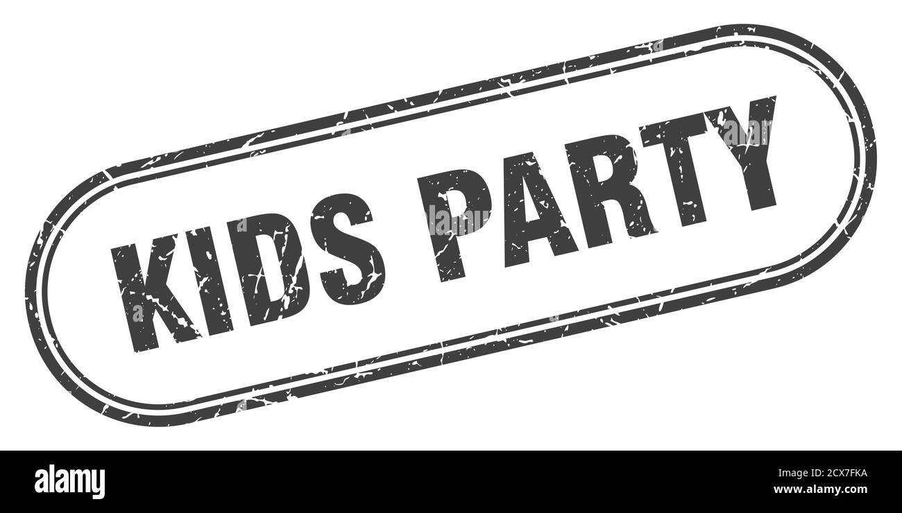 kids party stamp. rounded grunge sign on white background Stock Vector ...