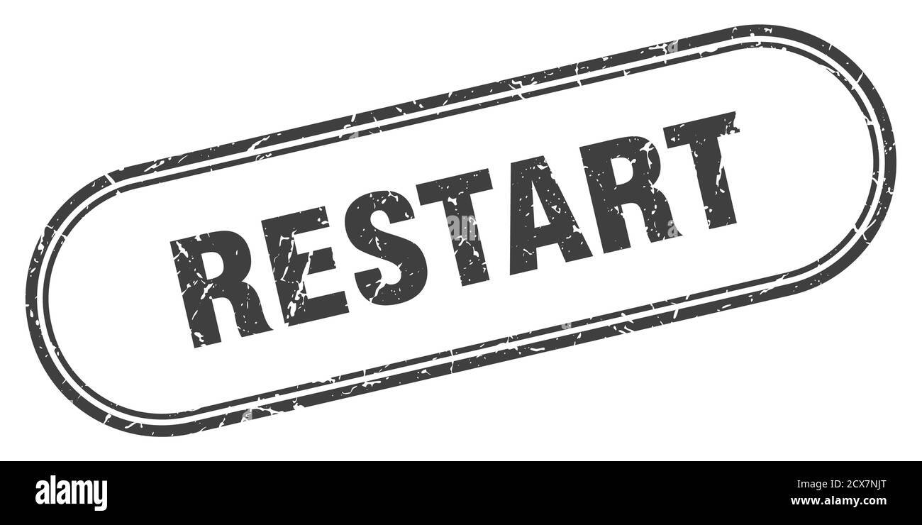 restart stamp. rounded grunge sign on white background Stock Vector