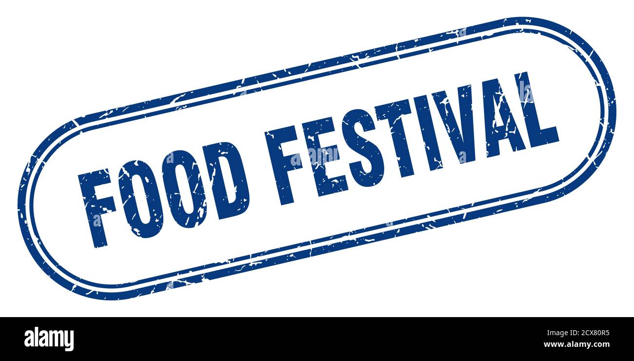 food festival stamp. rounded grunge sign on white background Stock ...