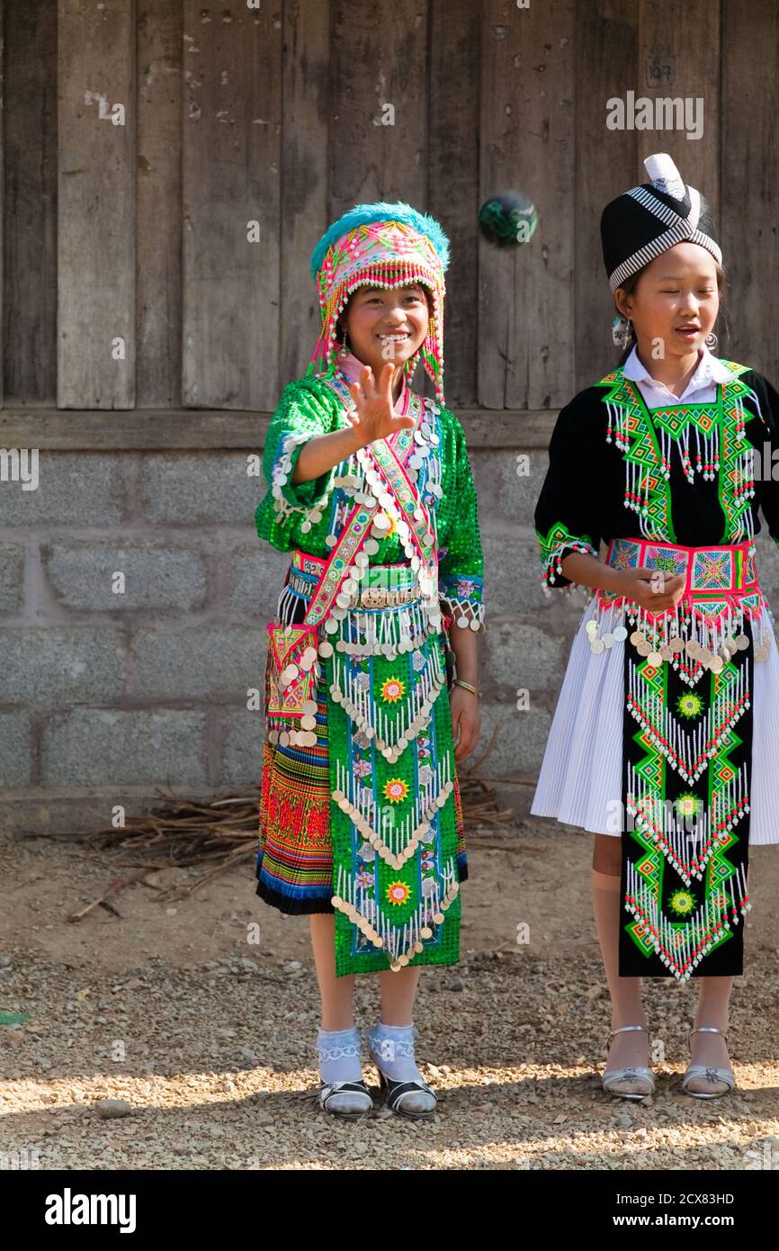 Luang Namtha Laos 12/24/2011 Hmong children in tribal region of