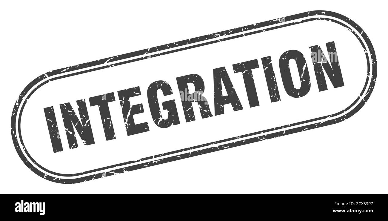 integration stamp. rounded grunge sign on white background Stock Vector ...