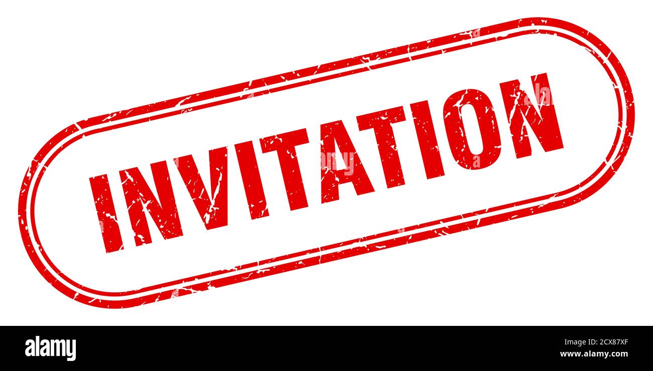 invitation stamp. rounded grunge sign on white background Stock Vector ...