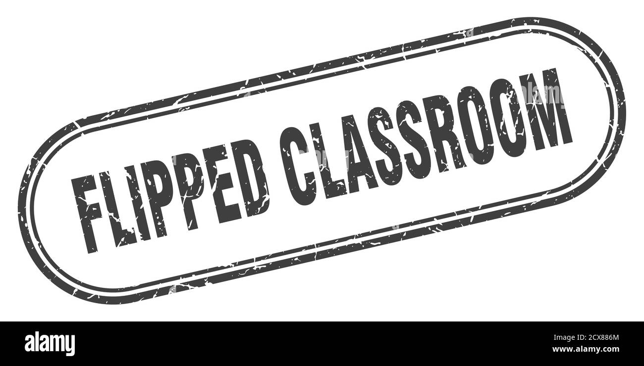 Fliped Rounded flipped classroom stamp. rounded grunge sign on white background Stock ...