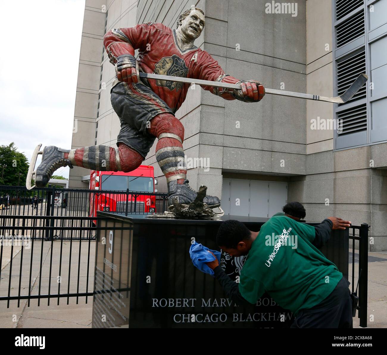 United Center Chicago Statue High Resolution Stock Photography and