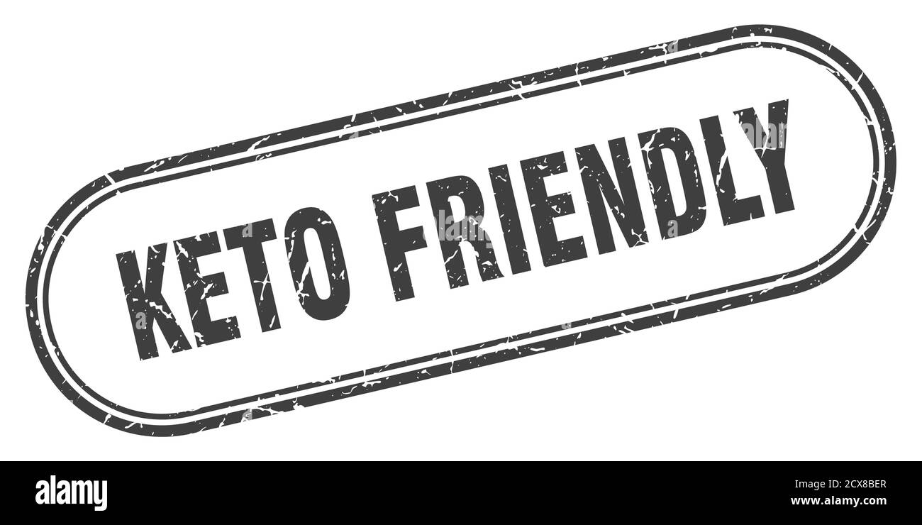 keto friendly stamp. rounded grunge sign on white background Stock