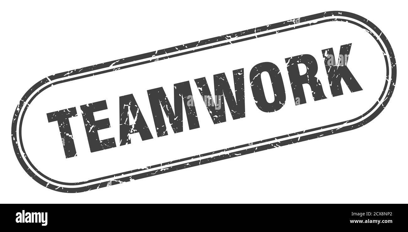 teamwork stamp. rounded grunge sign on white background Stock Vector ...