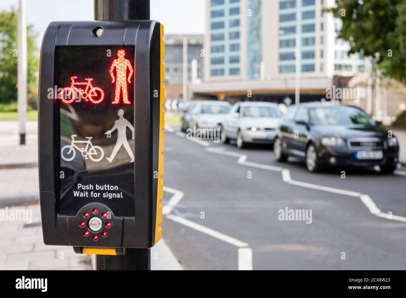 Pedestrian Crossing red lights green lights signal Stock Photo