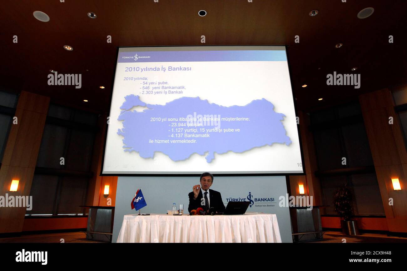 Isbank Chief Executive Ersin Ozince Speaks During A News Conference In Istanbul March 31 2011 Ozince