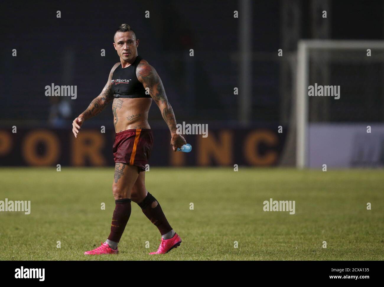 As Roma S Radja Nainggolan Leaves The Pitch Following An Intra Team Exhibition Match At Gelora Bung Karno Stadium In Jakarta Indonesia July 25 2015 Roma Are On The Final Leg Of Their Pre Season