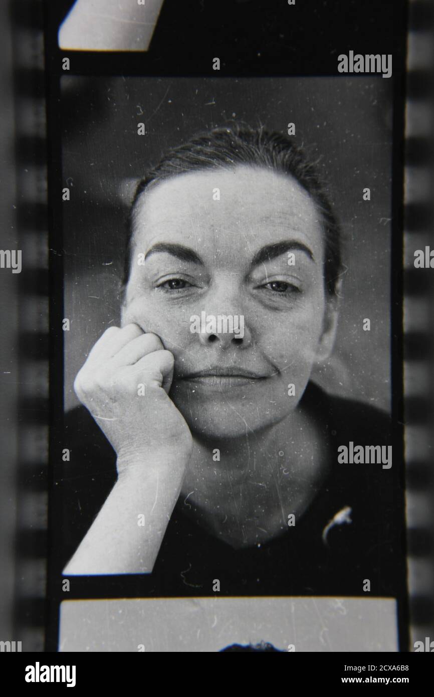 Fine 1970s vintage black and white photography of a head shot portrait ...