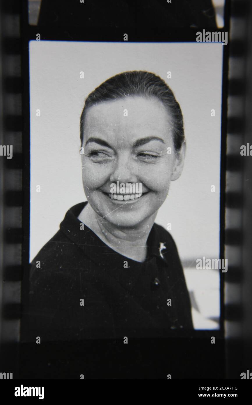 Fine 1970s vintage black and white photography head shot portrait of a ...