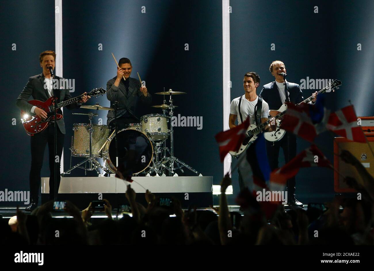 The band Anti Social Media representing Denmark performs the song "The Way  You Are" during the dress rehearsal for the first semifinal of the upcoming  60th annual Eurovision Song Contest In Vienna,
