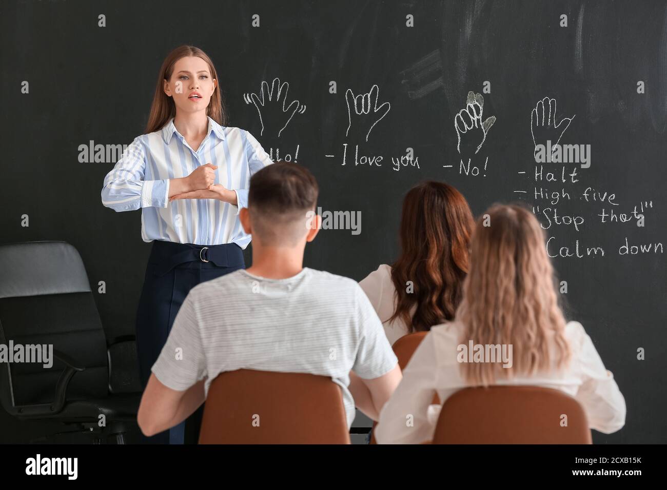 Deaf students teacher hires stock photography and images Alamy