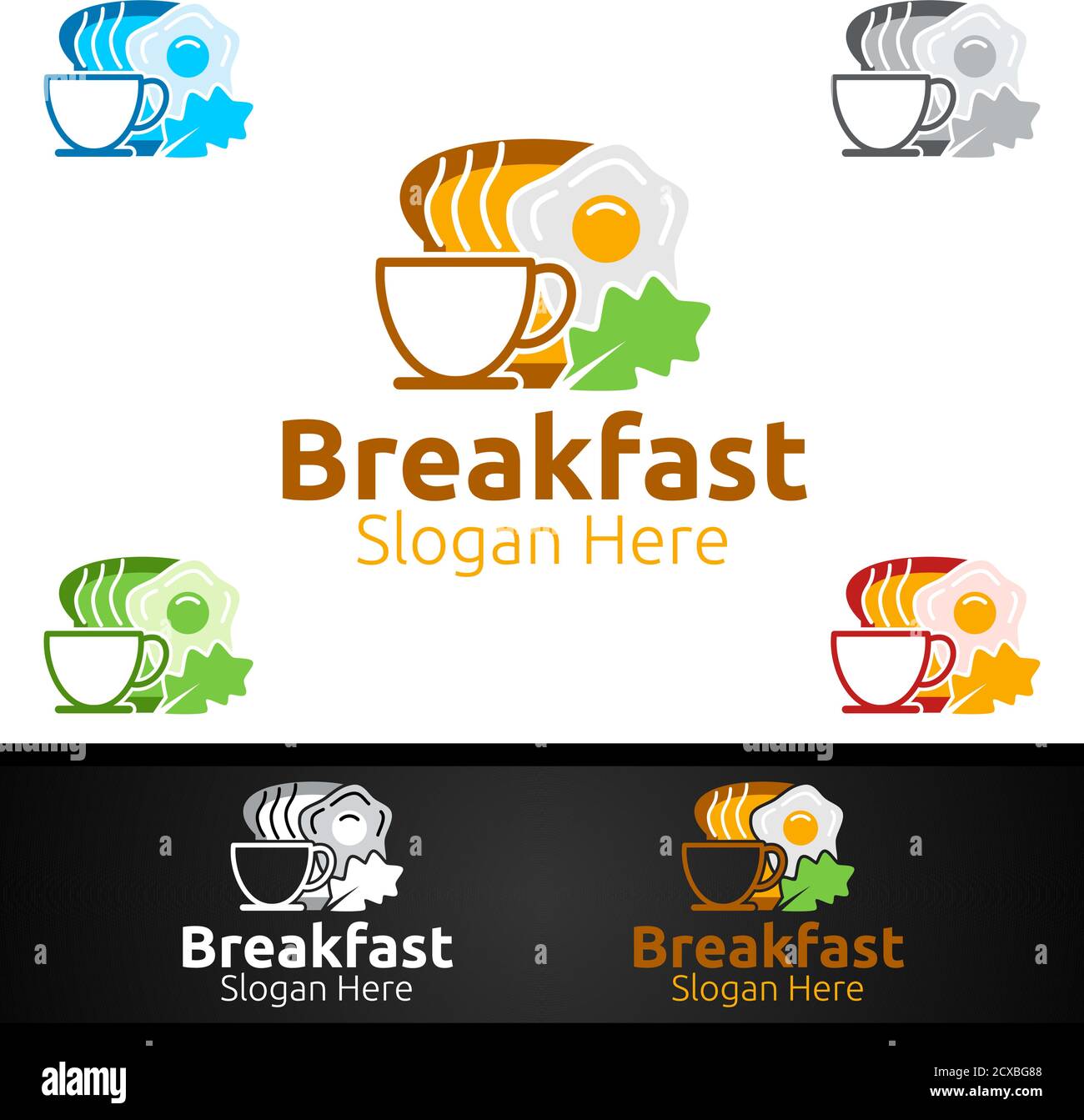 Fast Food Breakfast Delivery Service Logo for Restaurant, Cafe or