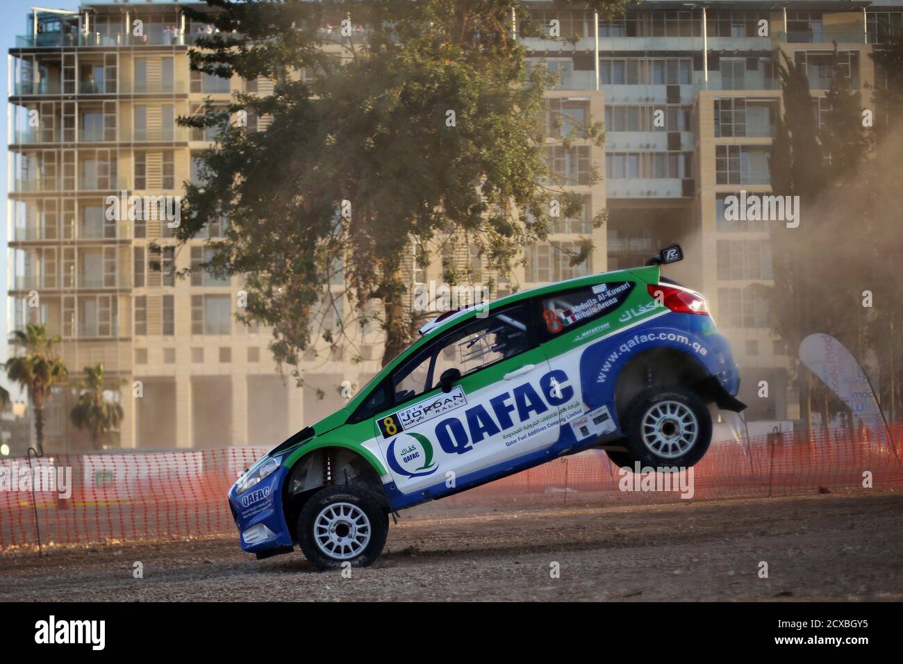 Abdullah Al Kuwari Of Qatar And Co Driver Nicola Arena Of Italy Drive Their Ford Fiesta