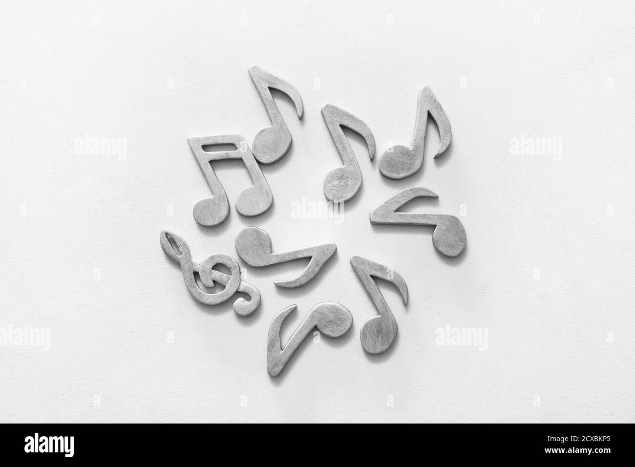 Music notes on white background Stock Photo - Alamy