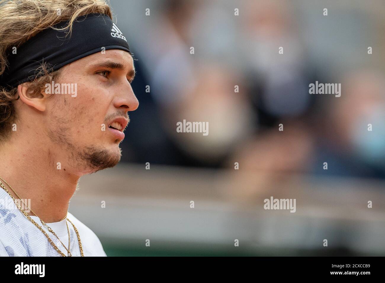 Paris France 30th Sep 2020 Alexander Zverev Reacts During The Men S Singles Second Round Match Between