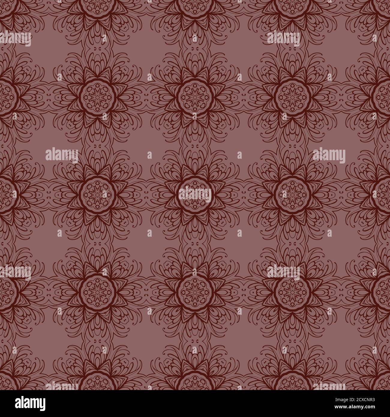 Decorative ornamental seamless pattern. In brown colors. Stock Vector