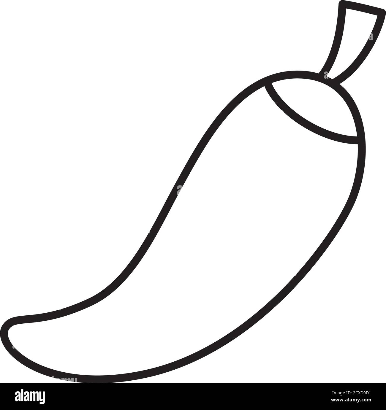 chili pepper icon over white background, line style, vector ...