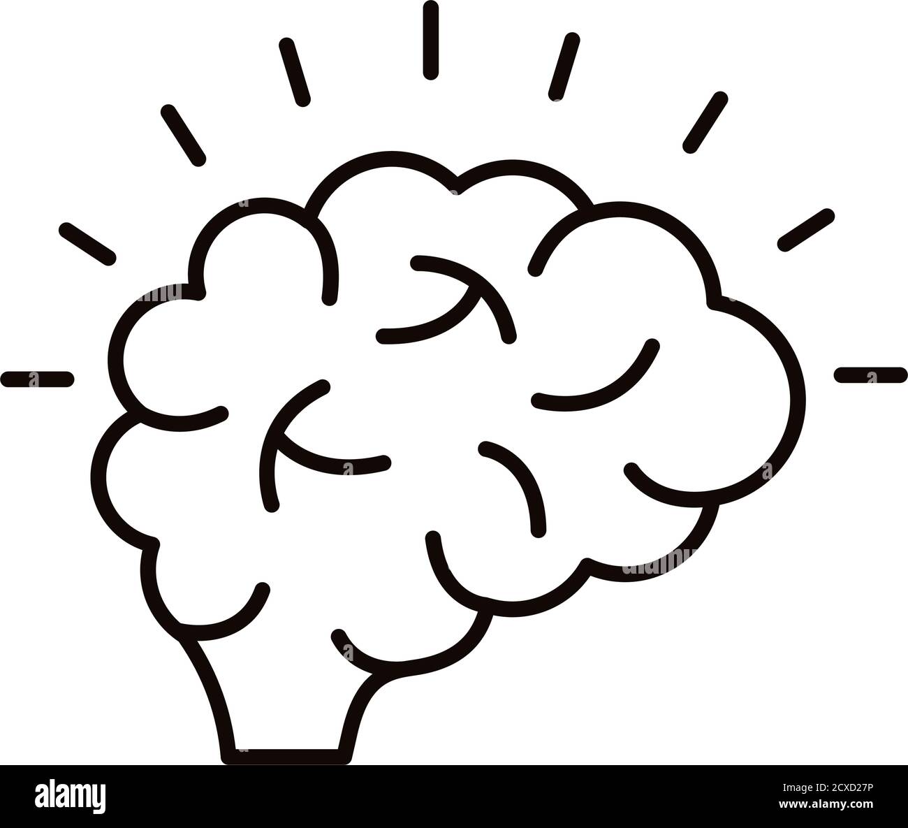 brain human line style icon vector illustration design Stock Vector ...