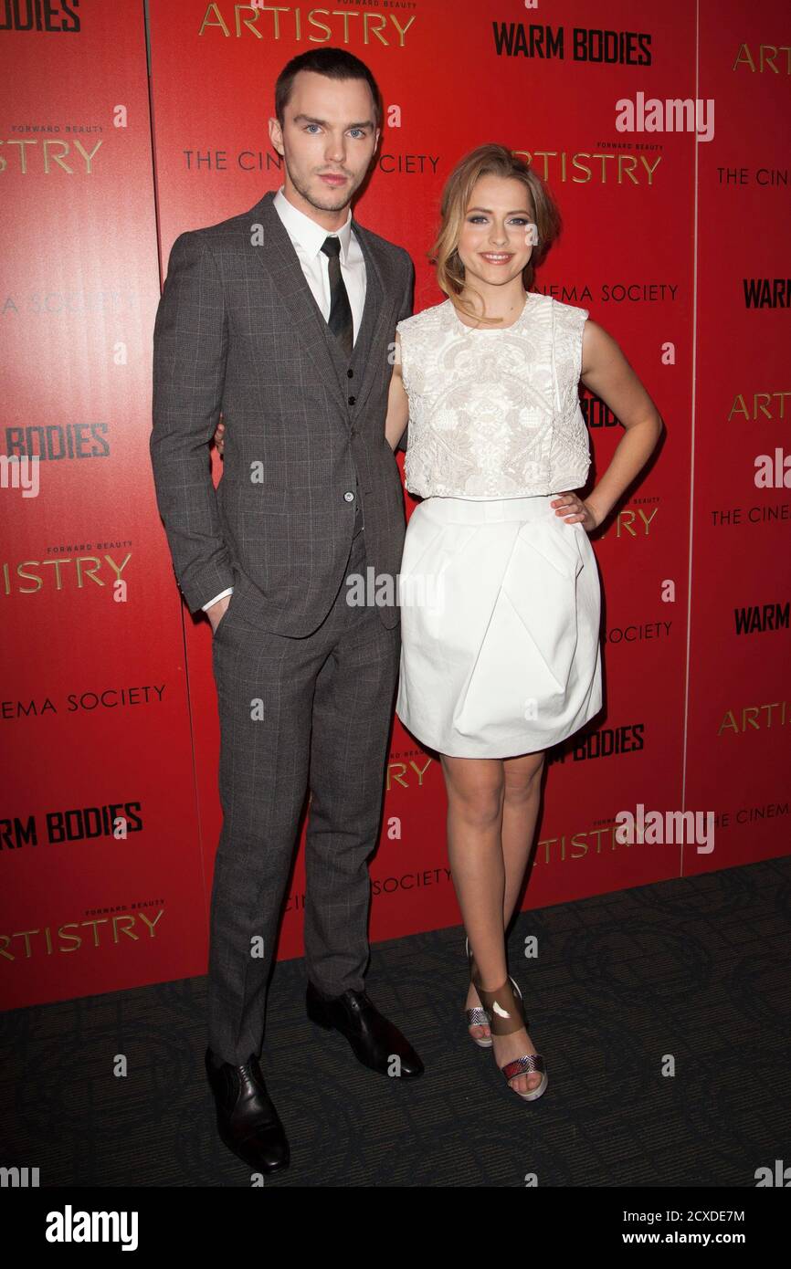 Cast Members Nicholas Hoult L And Teresa Palmer Attend A Screening Of Their Film Warm Bodies In New York January 25 2013 Reuters Andrew Kelly United States Tags Entertainment Stock Photo Alamy
