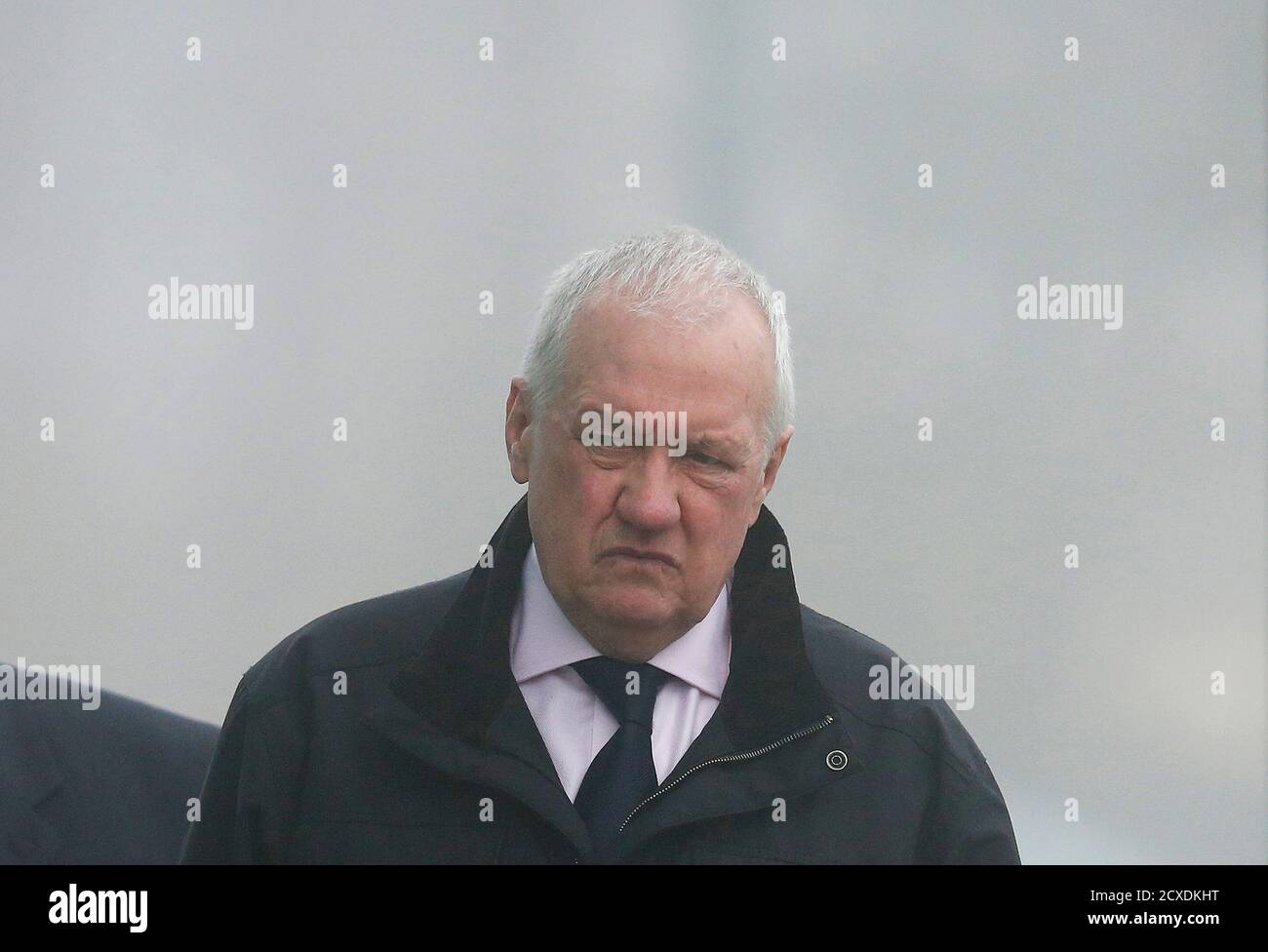 Former Chief Superintendent of South Yorkshire Police David Duckenfield arrives to give evidence to the Hillsborough Inquest in Warrington, northern England March 18, 2015. Duckenfield was match commander at the 1989 Hillsborough disaster, that claimed the lives of 96 men, women and children. REUTERS/PHIL NOBLE   (BRITAIN - Tags: POLITICS CRIME LAW SPORT SOCCER) Stock Photo