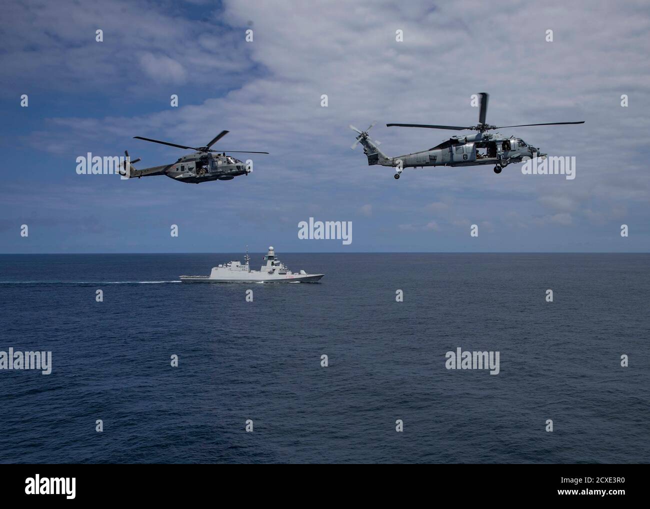 A U.S. Navy MH-60S Seahawk helicopter assigned to the “Ghost Riders” of ...