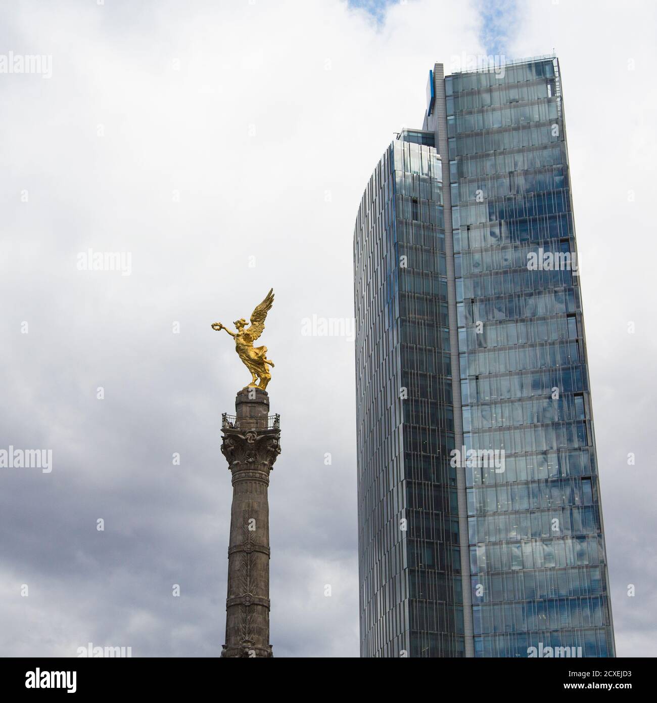 A profile view of the Independence Angel in Mexico City Stock Photo