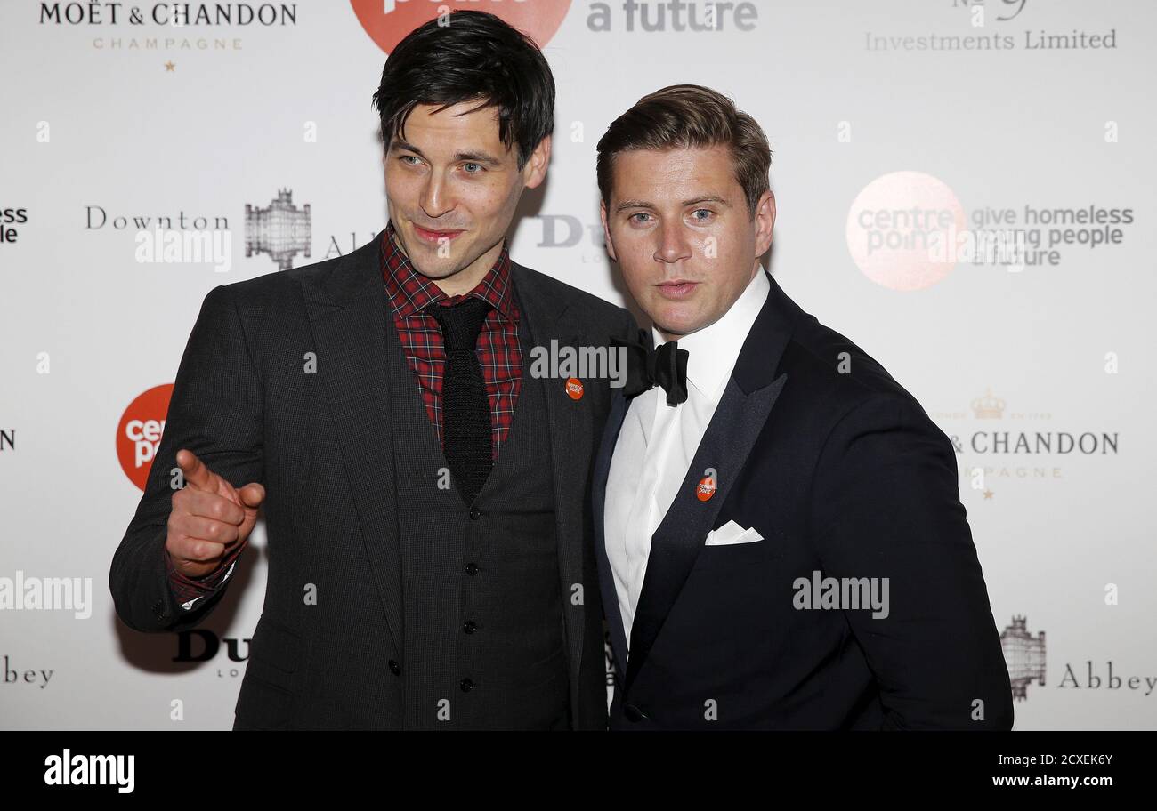 Actors Rob James Collier and Allen Leech arrive for the Downton Abbey Ball  at the Savoy Hotel in central London, April 30, 2015. REUTERS/Suzanne  Plunkett Stock Photo - Alamy