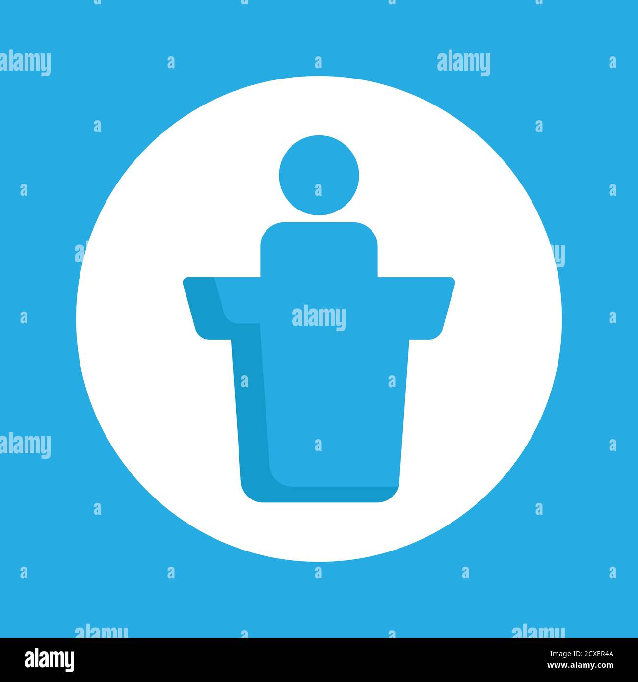 Business work flat icon. icon leader in podium. Design template vector Stock Vector
